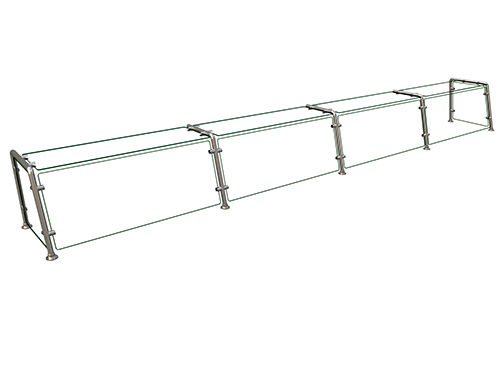Hatco EP22-14415 144" W x 15" D Stainless Steel Frame Full-Service Pass-Over Single-Sided Flav-R-Shield EP22 Food Shield