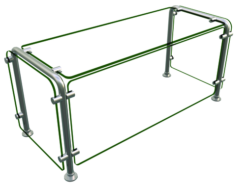 Hatco ED20-03615 36" W x 18" H x 15" D Stainless Steel Single-Sided Full-Service Flav-R-Shield ED20 Food Shield
