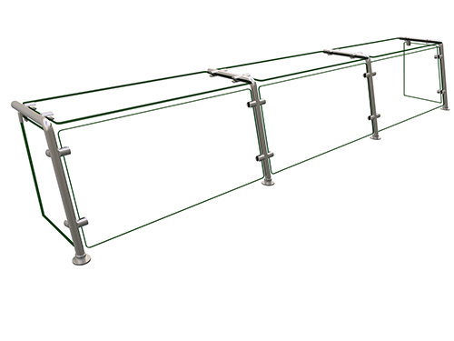 Hatco EP21-09612 96" W x 11.5" D Stainless Steel Frame Full-Service Pass-Over Single-Sided Flav-R-Shield EP21 Food Shield