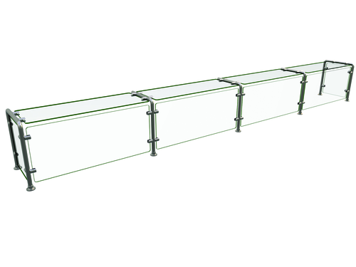 Hatco EP12-13215 132" W x 17.25" H x 15" D Stainless Steel Single-Sided Full-Service Flav-R-Shield EP12 Food Shield