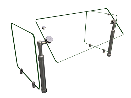 Hatco B950SWIVEL-36 36" W x 23" H x 18" D Stainless Steel Single-Sided Self-Service Flav-R-Shield B950SWIVEL Food Shield