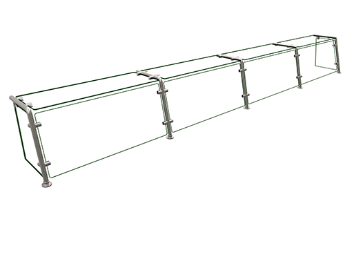 Hatco EP21-13212 132" W x 11.5" D Stainless Steel Frame Full-Service Pass-Over Single-Sided Flav-R-Shield EP21 Food Shield