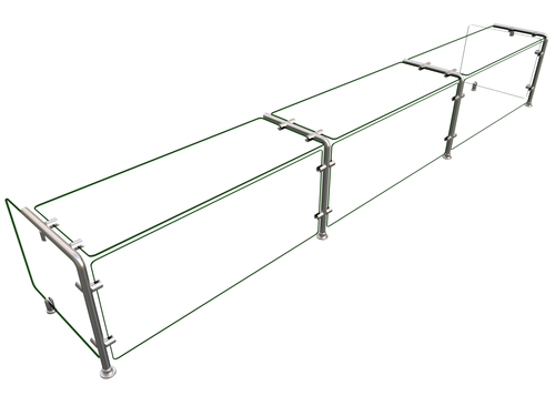 Hatco EP11-10818 108" W x 17.25" H x 18" D Stainless Steel Single-Sided Full-Service Flav-R-Shield EP11 Food Shield