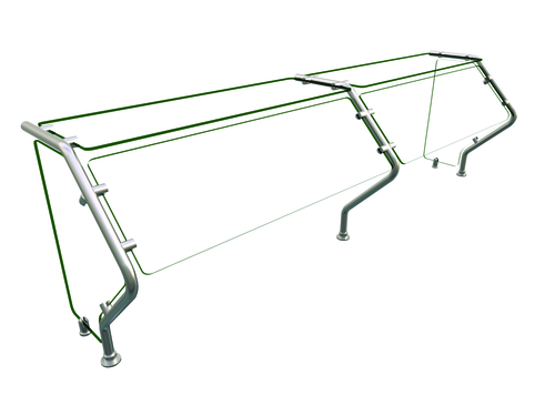 Hatco ES73-72 72" W x 18.5" D Stainless Steel Frame Self Service Single-Sided Flav-R-Shield ES73 Food Shield