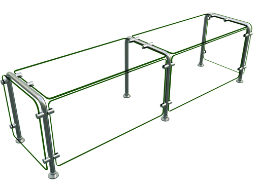 Hatco ED20-06015 60" W x 18" H x 15" D Stainless Steel Single-Sided Full-Service Flav-R-Shield ED20 Food Shield
