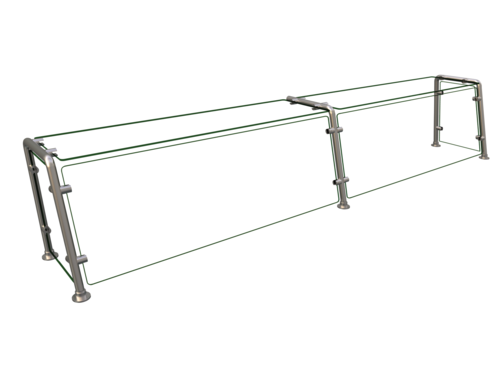 Hatco EP22-08412 84" W x 11.5" D Stainless Steel Frame Full-Service Pass-Over Single-Sided Flav-R-Shield EP22 Food Shield