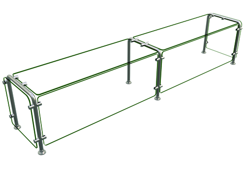 Hatco ED20-08415 84" W x 18" H x 15" D Stainless Steel Single-Sided Full-Service Flav-R-Shield ED20 Food Shield