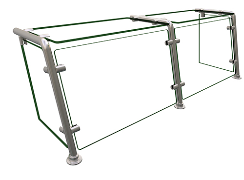 Hatco EP21-04812 48" W x 17.25" H x 11.5" D Stainless Steel Single-Sided Full-Service Flav-R-Shield EP21 Food Shield