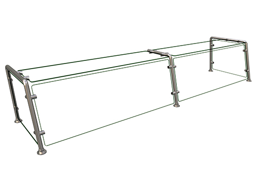 Hatco EP22-08418 84" W x 18" D Stainless Steel Frame Full-Service Pass-Over Single-Sided Flav-R-Shield EP22 Food Shield