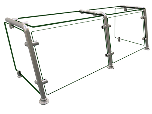 Hatco EP21-04815 48" W x 17.25" H x 15" D Stainless Steel Single-Sided Full-Service Flav-R-Shield EP21 Food Shield