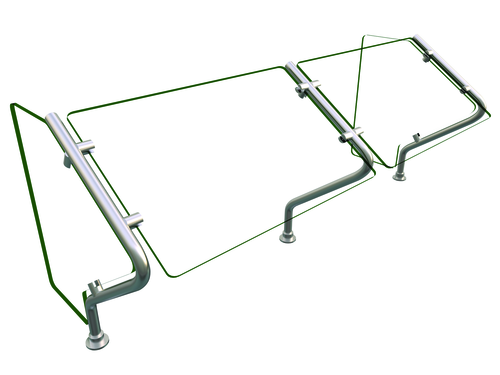 Hatco ES67-48 48" W x 19.5" D Stainless Steel Frame Self Service Single-Sided Flav-R-Shield ES67 Food Shield