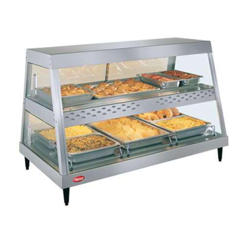 Hatco GRHDH-3PD 45.5" W Stainless Steel 3 Shelf Countertop Glo-Ray Heated Display Case - 120 Volts