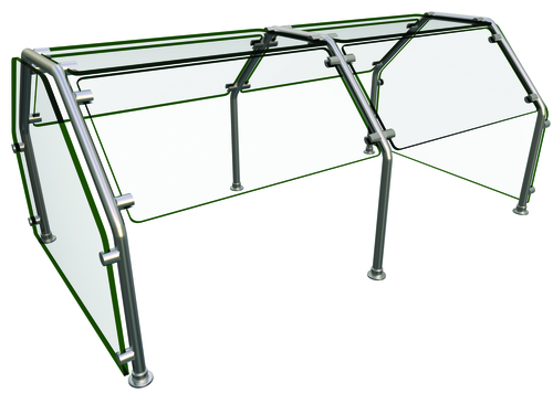 Hatco ES82-48 48" W x 38" D Stainless Steel Frame Self Service Double-Sided Flav-R-Shield ES82 Food Shield