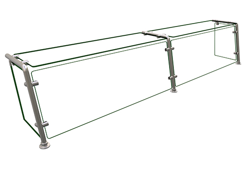 Hatco EP21-08412 84" W x 17.25" H x 11.5" D Stainless Steel Single-Sided Full-Service Flav-R-Shield EP21 Food Shield