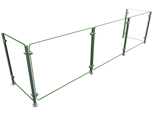 Hatco EP5-96 96" W x 18" D Stainless Steel Frame Full-Service Single-Sided Flav-R-Shield EP5 Food Shield