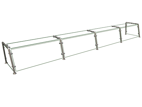 Hatco EP22-14418 144" W x 18" D Stainless Steel Frame Full-Service Pass-Over Single-Sided Flav-R-Shield EP22 Food Shield