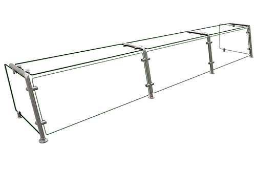 Hatco EP21-10818 108" W x 18" D Stainless Steel Frame Full-Service Pass-Over Single-Sided Flav-R-Shield EP21 Food Shield