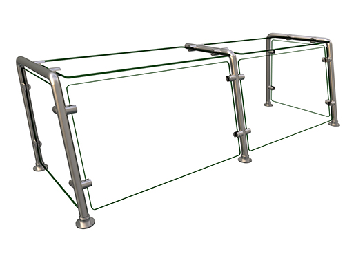 Hatco EP22-04815 48" W x 15" D Stainless Steel Frame Full-Service Pass-Over Single-Sided Flav-R-Shield EP22 Food Shield