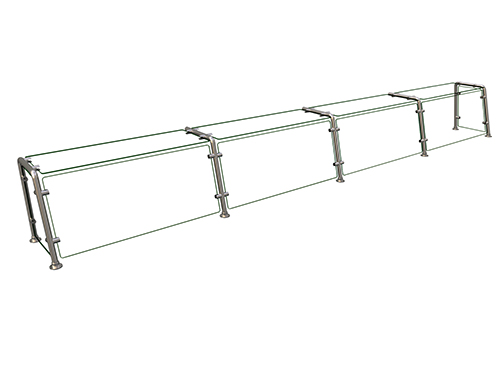Hatco EP22-13212 132" W x 11.5" D Stainless Steel Frame Full-Service Pass-Over Single-Sided Flav-R-Shield EP22 Food Shield