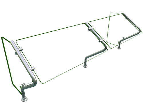 Hatco ES67-60 60" W x 19.5" D Stainless Steel Frame Self Service Single-Sided Flav-R-Shield ES67 Food Shield