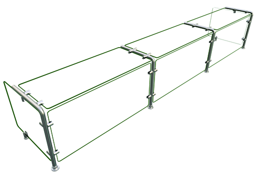 Hatco EP11-09618 96" W x 17.25" H x 18" D Stainless Steel Single-Sided Full-Service Flav-R-Shield EP11 Food Shield