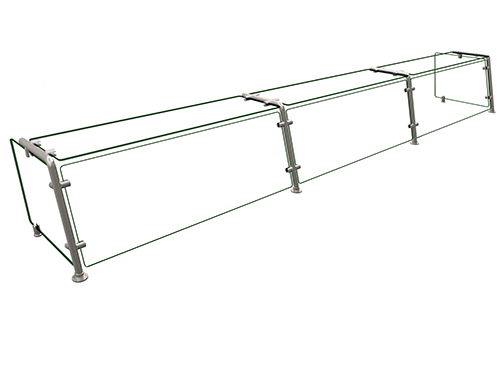 Hatco EP21-12018 120" W x 18" D Stainless Steel Frame Full-Service Pass-Over Single-Sided Flav-R-Shield EP21 Food Shield