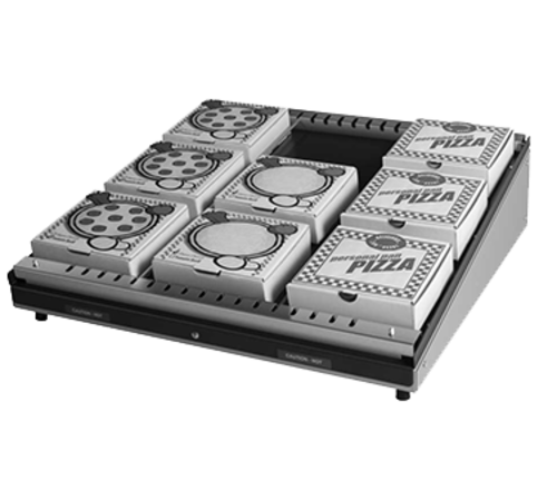 Hatco GRPWS-2424 23.13" W x 25" D Aluminum Single Slant Shelf Countertop Pass-Thru Glo-Ray Pizza Warmer - 120 Volts