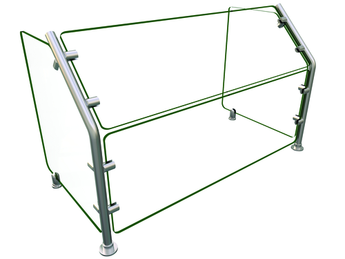 Hatco EP36-36 36" W x 18" D Stainless Steel Frame Full-Service Single-Sided Flav-R-Shield EP36 Food Shield