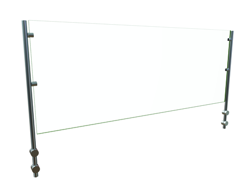 Hatco EP7-48 48" W x 1.75" D Stainless Steel Frame Full-Service Pass-Over Single-Sided Flav-R-Shield EP7 Food Shield