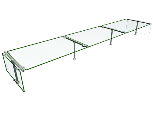 Hatco ES53-96 96" W x 20" D Stainless Steel Frame Self Service Single-Sided Flav-R-Shield ES53 Food Shield