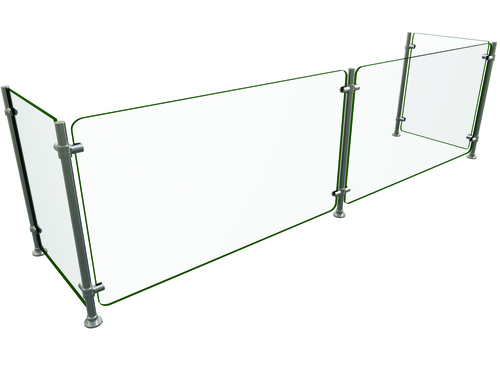 Hatco EP5-RING-84 84" W x 18" D Stainless Steel Frame Full-Service Single-Sided Flav-R-Shield EP5-RING Food Shield