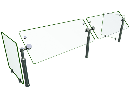 Hatco B950SWIVEL-72 72" W x 23" H x 18" D Stainless Steel Single-Sided Self-Service Flav-R-Shield B950SWIVEL Food Shield