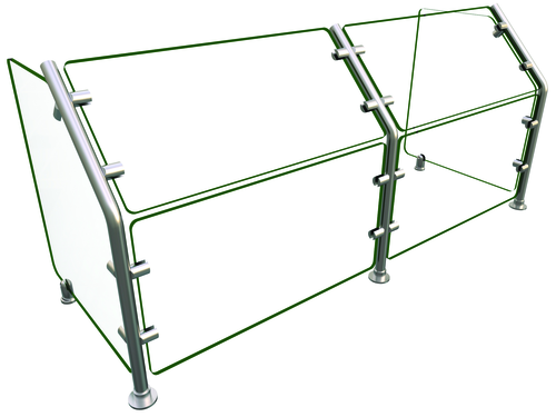Hatco EP36-48 48" W x 18" D Stainless Steel Frame Full-Service Single-Sided Flav-R-Shield EP36 Food Shield