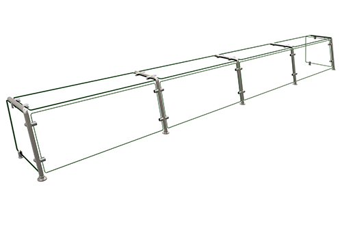 Hatco EP21-14415 144" W x 15" D Stainless Steel Frame Full-Service Pass-Over Single-Sided Flav-R-Shield EP21 Food Shield