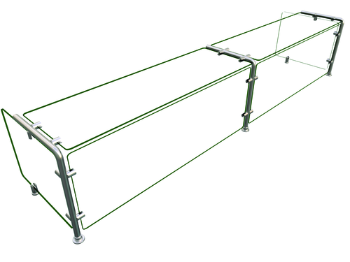 Hatco EP11-08418 84" W x 17.25" H x 18" D Stainless Steel Single-Sided Full-Service Flav-R-Shield EP11 Food Shield