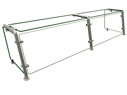 Hatco EP21-07215 72" W x 17.25" H x 15" D Stainless Steel Single-Sided Full-Service Flav-R-Shield EP21 Food Shield