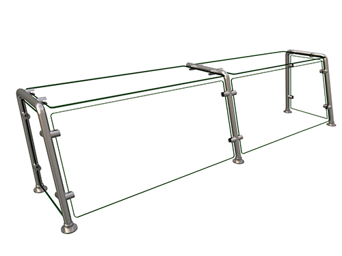Hatco EP22-06012 60" W x 11.5" D Stainless Steel Frame Full-Service Pass-Over Single-Sided Flav-R-Shield EP22 Food Shield