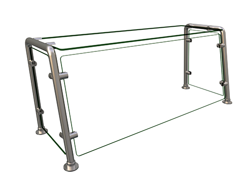 Hatco EP22-03612 36" W x 11.5" D Stainless Steel Frame Full-Service Pass-Over Single-Sided Flav-R-Shield EP22 Food Shield