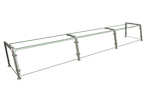 Hatco EP22-12018 120" W x 18" D Stainless Steel Frame Full-Service Pass-Over Single-Sided Flav-R-Shield EP22 Food Shield