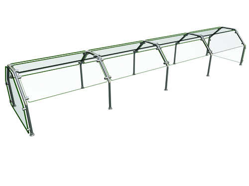 Hatco ES82-132 132" W x 38" D Stainless Steel Frame Self Service Double-Sided Flav-R-Shield ES82 Food Shield