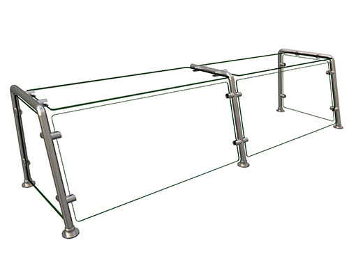 Hatco EP22-06015 60" W x 15" D Stainless Steel Frame Full-Service Pass-Over Single-Sided Flav-R-Shield EP22 Food Shield