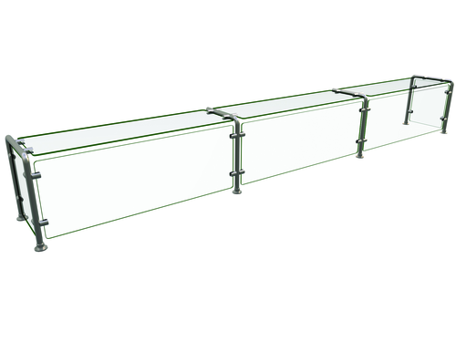 Hatco EP12-12015 120" W x 17.25" H x 15" D Stainless Steel Single-Sided Full-Service Flav-R-Shield EP12 Food Shield