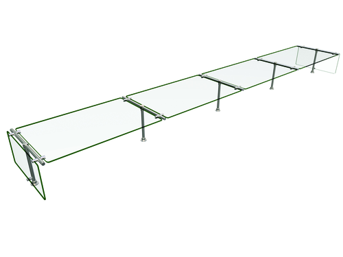 Hatco ES53-132 132" W x 20" D Stainless Steel Frame Self Service Single-Sided Flav-R-Shield ES53 Food Shield