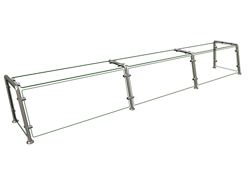 Hatco EP22-10815 108" W x 15" D Stainless Steel Frame Full-Service Pass-Over Single-Sided Flav-R-Shield EP22 Food Shield