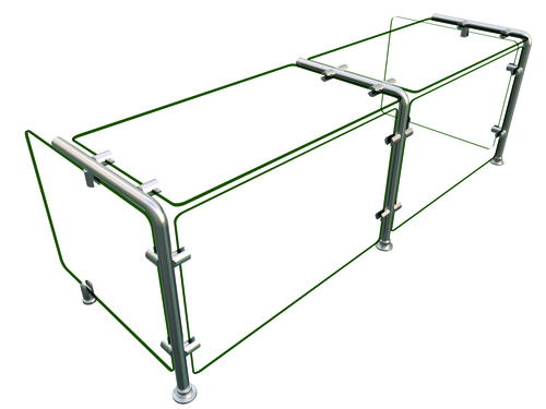 Hatco EP11-04818 48" W x 17.25" H x 18" D Stainless Steel Single-Sided Full-Service Flav-R-Shield EP11 Food Shield