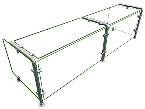 Hatco EP11-06018 60" W x 17.25" H x 18" D Stainless Steel Single-Sided Full-Service Flav-R-Shield EP11 Food Shield
