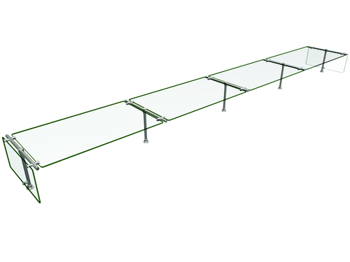 Hatco ES53-144 144" W x 20" D Stainless Steel Frame Self Service Single-Sided Flav-R-Shield ES53 Food Shield