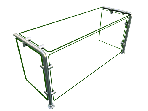 Hatco EP11-03612 36" W x 17.25" H x 12" D Stainless Steel Single-Sided Full-Service Flav-R-Shield EP11 Food Shield