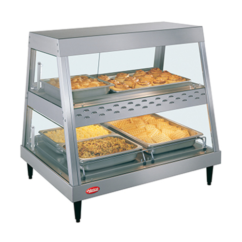Hatco GRHD-2PD 32.5" W Stainless Steel 2 Shelf Countertop Glo-Ray Heated Display Case - 120 Volts