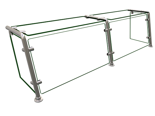 Hatco EP21-06012 60" W x 17.25" H x 11.5" D Stainless Steel Single-Sided Full-Service Flav-R-Shield EP21 Food Shield